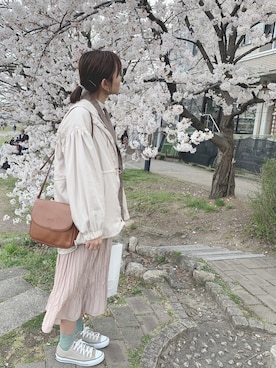 「AS KNOW AS PINKY（アズノゥアズピンキー）のアイテム（マウンテンパーカー）」を使った、eirinnn_さん（レディース・165cm）の春コーディネート