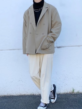 「act'm（アクトム）のアイテム（ニット/セーター）」を使った、ぴぴさん（メンズ・165cm）の冬コーディネート