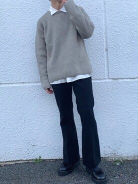 「グレージュ」｜「アイテム（その他）」を使った、ぴぴさん（メンズ・165cm）の冬コーディネート