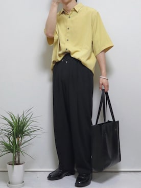 「Adoon plain（アドーンプレーン）のアイテム（バッグ）」を使った、ぴぴさん（メンズ・165cm）の夏コーディネート