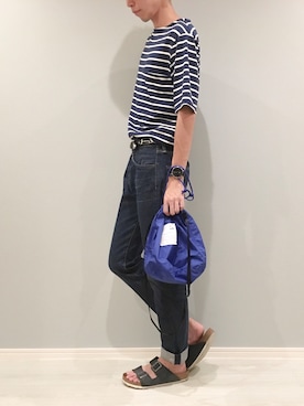 「417 EDIFICE（フォーワンセブンエディフィス）のアイテム（バッグ）」を使った、がーしーさん（メンズ・176cm）の夏コーディネート