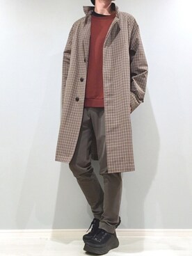 「NANO universe（ナノユニバース）のアイテム（スウェット）」を使った、がーしーさん（メンズ・176cm）の冬コーディネート