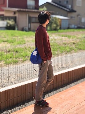 「NANO universe（ナノユニバース）のアイテム（スウェット）」を使った、がーしーさん（メンズ・176cm）の春コーディネート