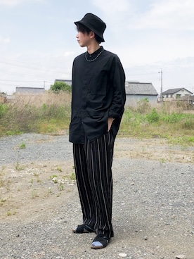「NANO universe（ナノユニバース）のアイテム（サンダル）」を使った、がーしーさん（メンズ・176cm）の夏コーディネート