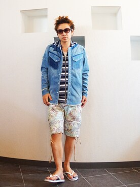 「Burnout」｜MOREGAUCHE2KAZUYAさん（メンズ・169cm）の夏コーディネート