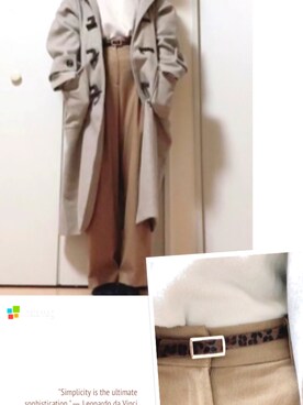 「白ニット」｜「アイテム（ダッフルコート）」を使った、ma.さん（レディース・160cm）の冬コーディネート
