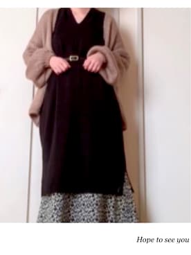 「ざっくりカーデ」｜ma.さん（レディース・160cm）の冬コーディネート