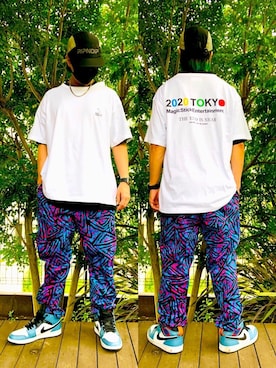 「RIPNDIP（リップンディップ）のアイテム（帽子）」を使った、ianruzakさん（メンズ・170cm）の夏コーディネート