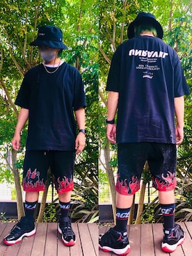「RIPNDIP（リップンディップ）のアイテム（パンツ）」を使った、ianruzakさん（メンズ・170cm）の夏コーディネート