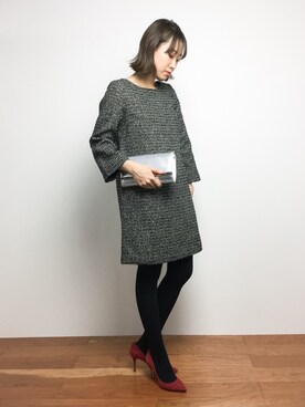 「Te chichi（テチチ）のアイテム（ワンピース/ドレス）」を使った、chiharuさん（レディース・160cm）の冬コーディネート