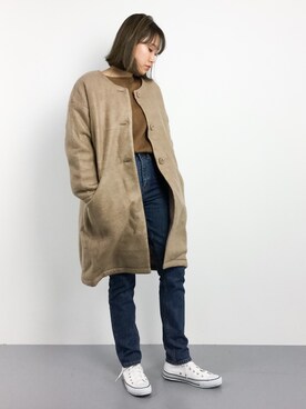 「Factor=（ファクターイコール）のアイテム（ジャケット/アウター）」を使った、chiharuさん（レディース・160cm）の冬コーディネート