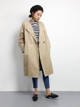 「ベージュのコート」｜chiharuさん（レディース・160cm）の冬コーディネート