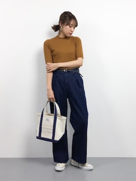 「ADIEU TRISTESSE（アデュートリステス）のアイテム（パンツ）」を使った、chiharuさん（レディース・160cm）の冬コーディネート