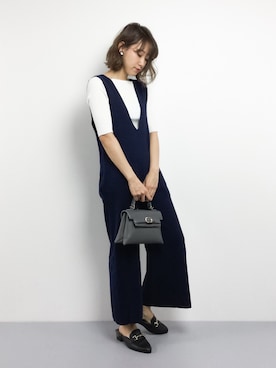 「CLEARIMPRESSION （クリアインプレッション）のアイテム（つなぎ/オールインワン）」を使った、chiharuさん（レディース・160cm）の冬コーディネート