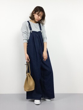 「Settimissimo（セッティミッシモ）のアイテム（オールインワン・サロペット）」を使った、chiharuさん（レディース・160cm）の冬コーディネート