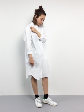 「Right-on（ライトオン）のアイテム（シャツワンピース）」を使った、chiharuさん（レディース・160cm）の春コーディネート