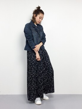 「coca（coca）（コカ）のアイテム（ジャケット/アウター）」を使った、chiharuさん（レディース・160cm）の春コーディネート