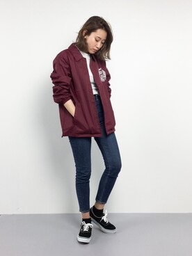 「green label relaxing（グリーンレーベルリラクシング）のアイテム（ナイロンジャケット）」を使った、chiharuさん（レディース・160cm）の春コーディネート