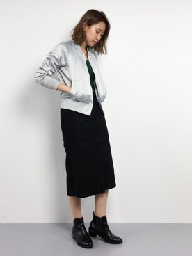 「Te chichi TERRASSE（テチチテラス）のアイテム（ブルゾン）」を使った、chiharuさん（レディース・160cm）の春コーディネート