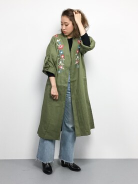 「SLY（スライ）のアイテム（その他アウター）」を使った、chiharuさん（レディース・160cm）の春コーディネート