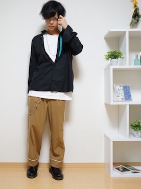 「ビッグシャツ」｜「アイテム（財布/小物）」を使った、kikuさん（メンズ・168cm）の秋コーディネート