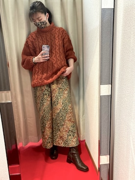 「着物生地」｜sutoさん（レディース・169cm）の冬コーディネート