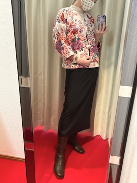 「オフホワイト」｜「アイテム（水着/着物・浴衣）」を使った、sutoさん（レディース・169cm）の冬コーディネート