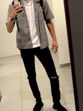 「BALENCIAGA（バレンシアガ）のアイテム（スニーカー、ブラック系）」を使った、MYさん（メンズ・177cm）の秋コーディネート