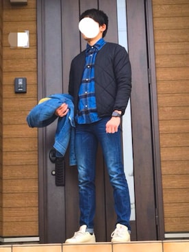 「EDIFICE（エディフィス）のアイテム（ブルゾン）」を使った、Ryoさん（メンズ・171cm）の冬コーディネート