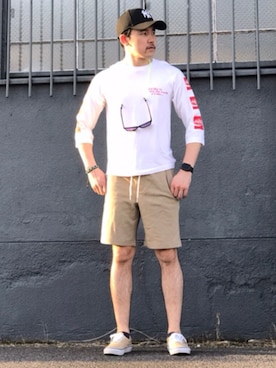 「SHIPS JET BLUE（シップスジェットブルー）のアイテム（Tシャツ/カットソー）」を使った、Ryoさん（メンズ・171cm）の春コーディネート