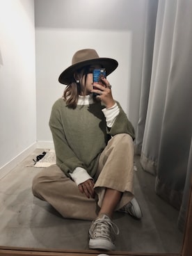 「Auntie Rosa Holiday（アンティローザホリデー）のアイテム」を使った、あちょ.さん（レディース・161cm）の秋コーディネート