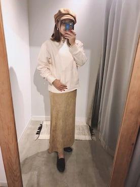 「アイテム（モカシン/デッキシューズ）」を使った、あちょ.さん（レディース・161cm・20代）の冬コーディネート