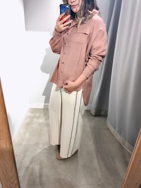 「アイテム（シャツ/ブラウス、ピンク系）」を使った、あちょ.さん（レディース・161cm）の春コーディネート