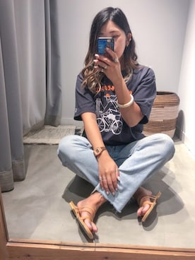 「YAKPAK（ヤックパック）のアイテム」を使った、あちょ.さん（レディース・161cm）の夏コーディネート