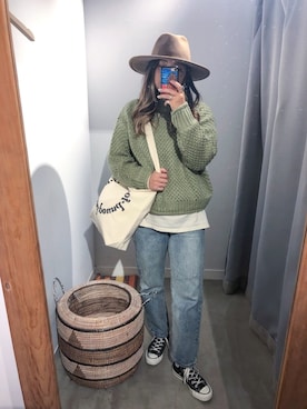 「アイテム（エコバッグ/サブバッグ）」を使った、あちょ.さん（レディース・161cm・20代）の秋コーディネート