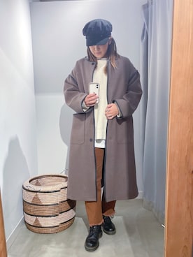 「パイピングコート」｜「アイテム（ジャケット/アウター）」を使った、あちょ.さん（レディース・161cm）の冬コーディネート