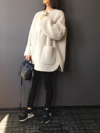 MilaOwen ノーカラーシャツカーブボアコート Mila Owen（ミラオーウェン）の「ノーカラーシャツカーブ