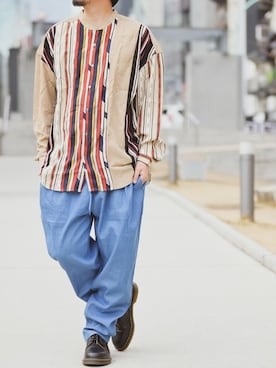 「ゆるパンツ」｜JOHNSCLOSETさん（メンズ・171cm）の冬コーディネート