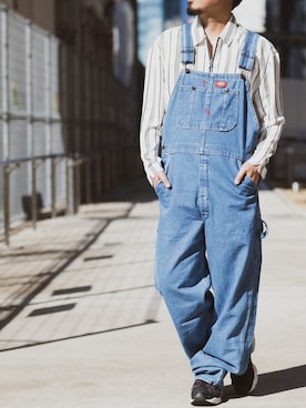 「Dickies（ディッキーズ）のアイテム（サロペット/オーバーオール）」を使った、JOHNSCLOSETさん（メンズ・171cm）の冬コーディネート