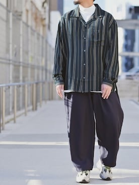 「ゆるパンツ」｜JOHNSCLOSETさん（メンズ・171cm）の冬コーディネート