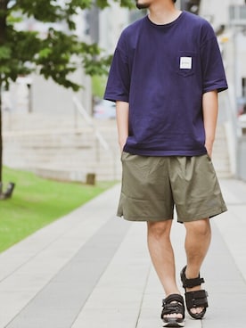 「THE NORTH FACE（ザノースフェイス）のアイテム（その他パンツ）」を使った、JOHNSCLOSETさん（メンズ・171cm）の夏コーディネート