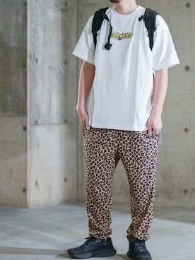 「半袖」｜「アイテム（バックパック/リュック）」を使った、JOHNSCLOSETさん（メンズ・171cm）の夏コーディネート