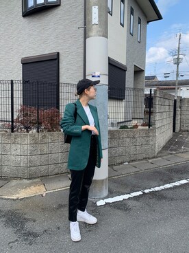 「NIKE（ナイキ）のナイキ エア フォース 1 LOW 07 メンズシューズ / NIKE AIR FORCE 1 '07 (AF1)（スニーカー、ホワイト系）」を使った、rupaaaaaanさん（レディース・157cm）の秋コーディネート