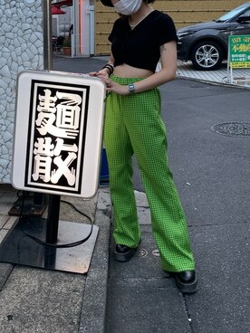 「MAISON SPECIAL（メゾンスペシャル）のアイテム（パンツ、グリーン系）」を使った、rupaaaaaanさん（レディース・157cm）の秋コーディネート