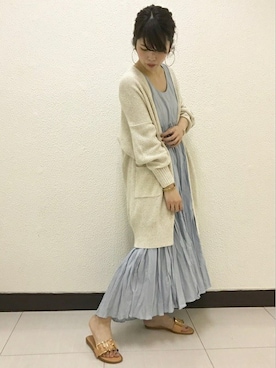 「ロングカーディガン」｜yuriさん（レディース・156cm）の春コーディネート