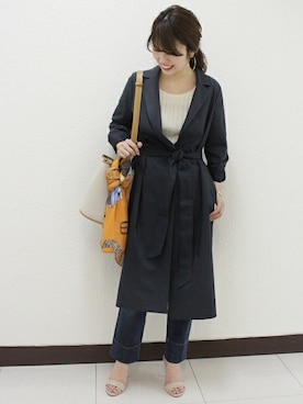 「Noble（ノーブル）のアイテム（デニムパンツ）」を使った、yuriさん（レディース・156cm）の春コーディネート