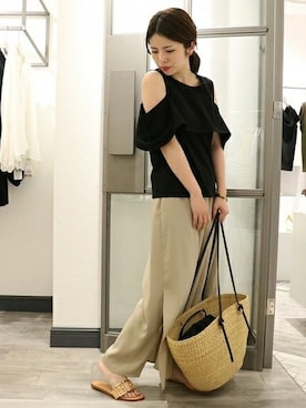 「Noble（ノーブル）のアイテム（Tシャツ/カットソー）」を使った、yuriさん（レディース・156cm）の夏コーディネート