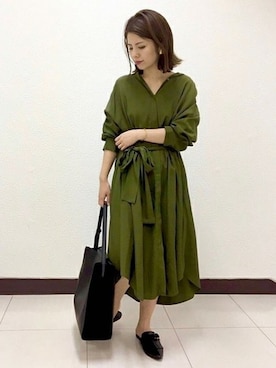 「シャツワンピ」｜yuriさん（レディース・156cm）の夏コーディネート