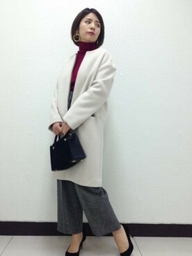 「ツイードパンツ」｜「アイテム（パンプス）」を使った、yuriさん（レディース・156cm）の秋コーディネート
