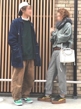 「Lee（リー）のアイテム（帽子）」を使った、Holly coupleさん（レディース・156cm）の冬コーディネート